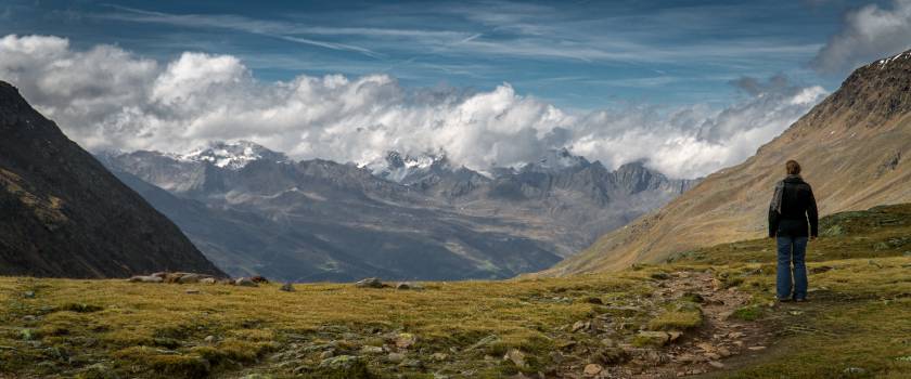 Looking down the Gurglertal from the Timmelsjoch