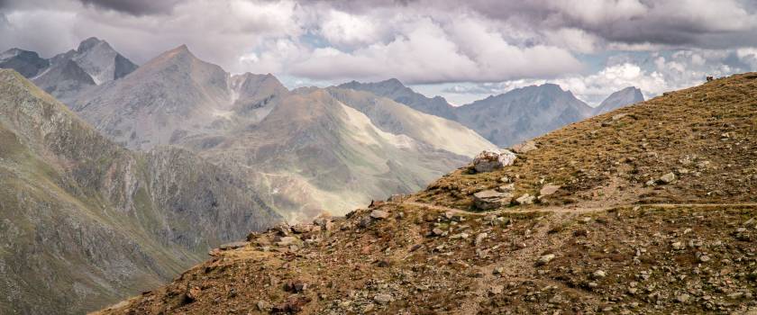 Looking down to Italy from the Timmelsjoch