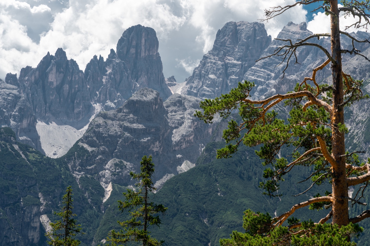 Dried-up riverbed of the Rienz and Monte Cristallo | 1/160s * f9 * ISO 100 * 37mm - FE 24-105mm F4 G OSS - Sony α7R III Dried-up riverbed of the Rienz and Monte Cristallo