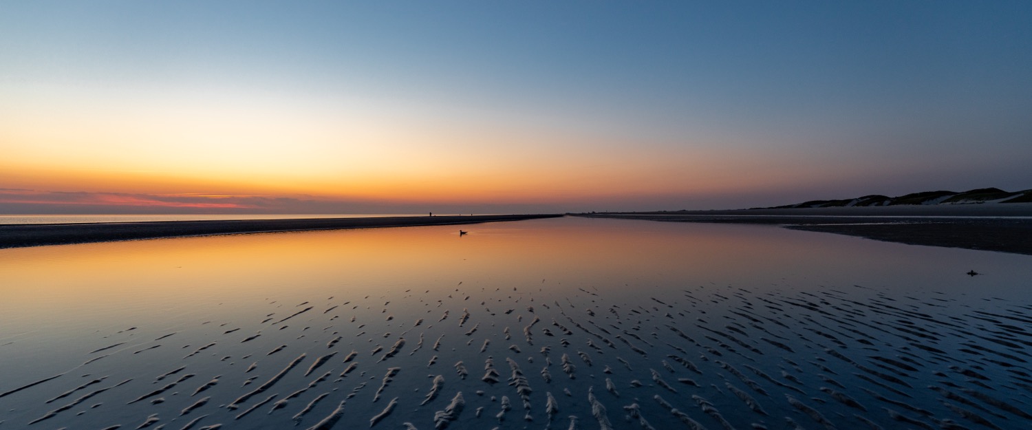 Evening twilight reflections at low tide