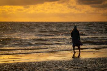 Girl and the Sunset Waves