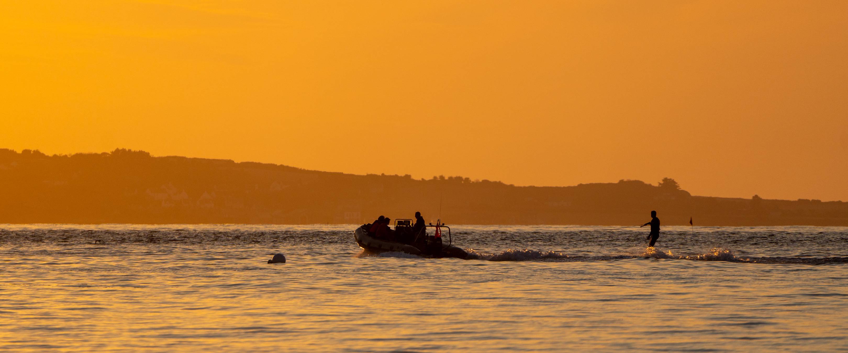 Golden Hour Skiing on the Channel