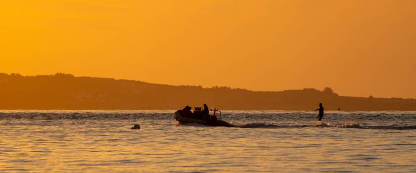 Golden Hour Skiing on the Channel