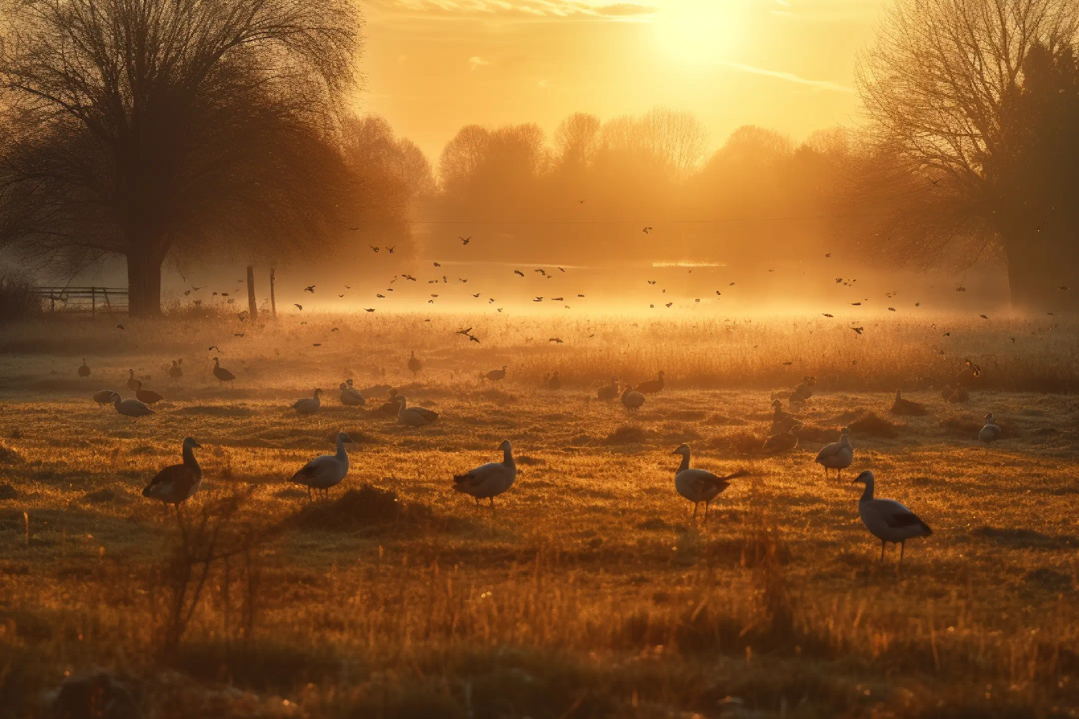 Flight into the setting sun